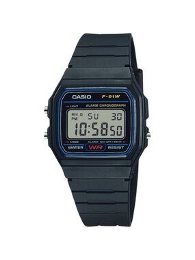 Casio Men's Classic Black Resin Strap Watch Digital F91W-1